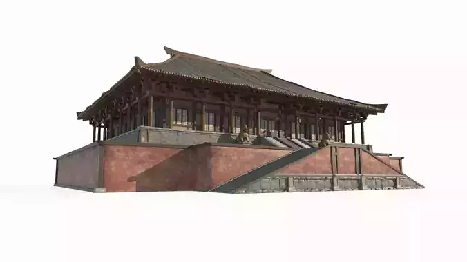 Asian ancient architecture palace 3D model