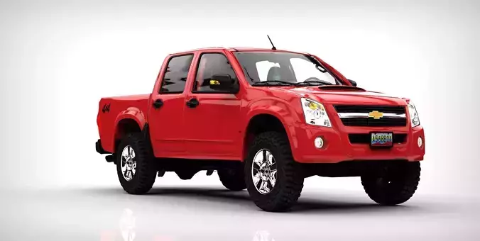 CHEVROLET D-MAX ENGINE GAS  Low-poly 3D model