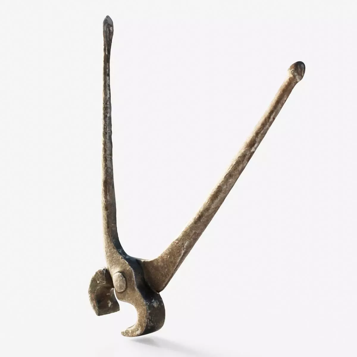 Scanned blacksmith metal tongs Low-poly 3D model