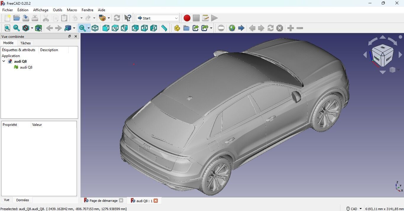 Audi Q8 full texture  3D print model_4