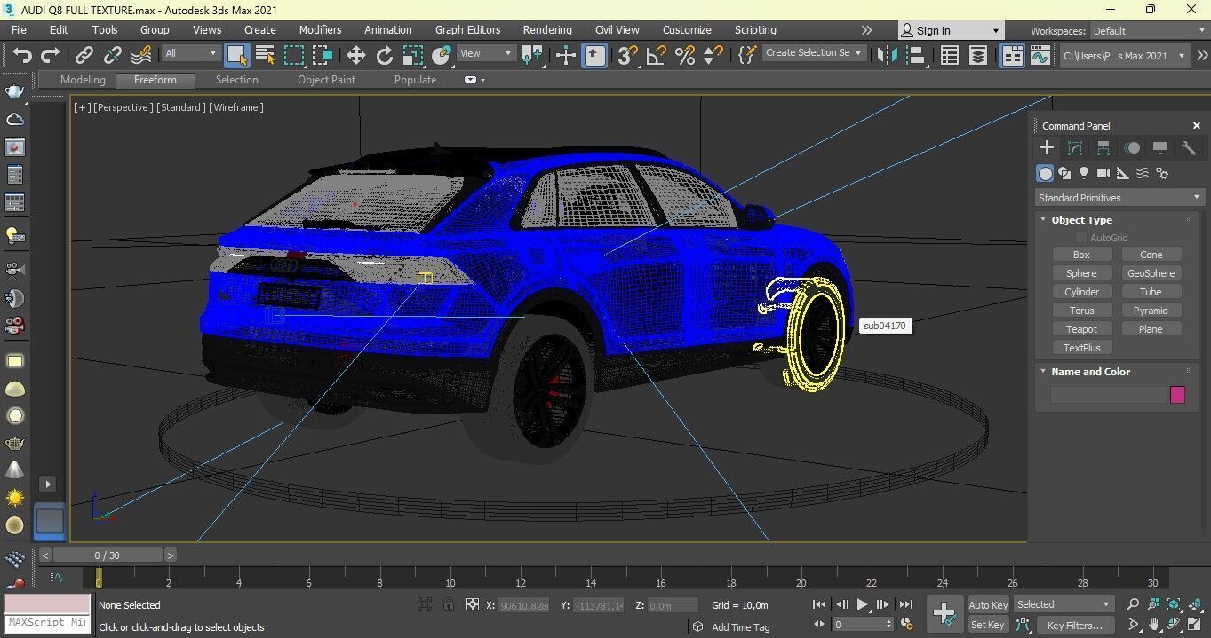 Audi Q8 full texture  3D print model_5