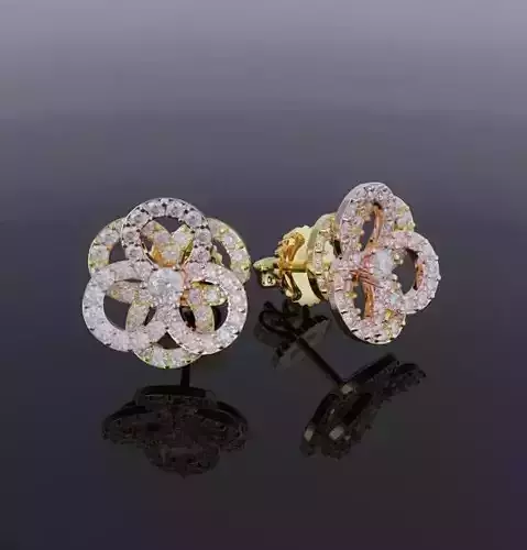 Diamond fllower earrings nice design