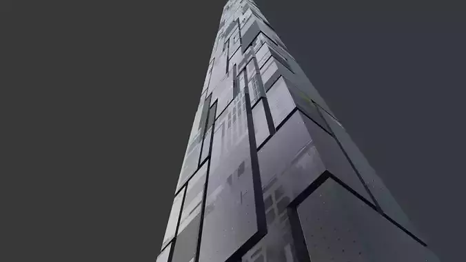 SkyScrapper 1 - Sci - Fi - Cyberpunk - 4K - Game Ready Model Low-poly 3D model