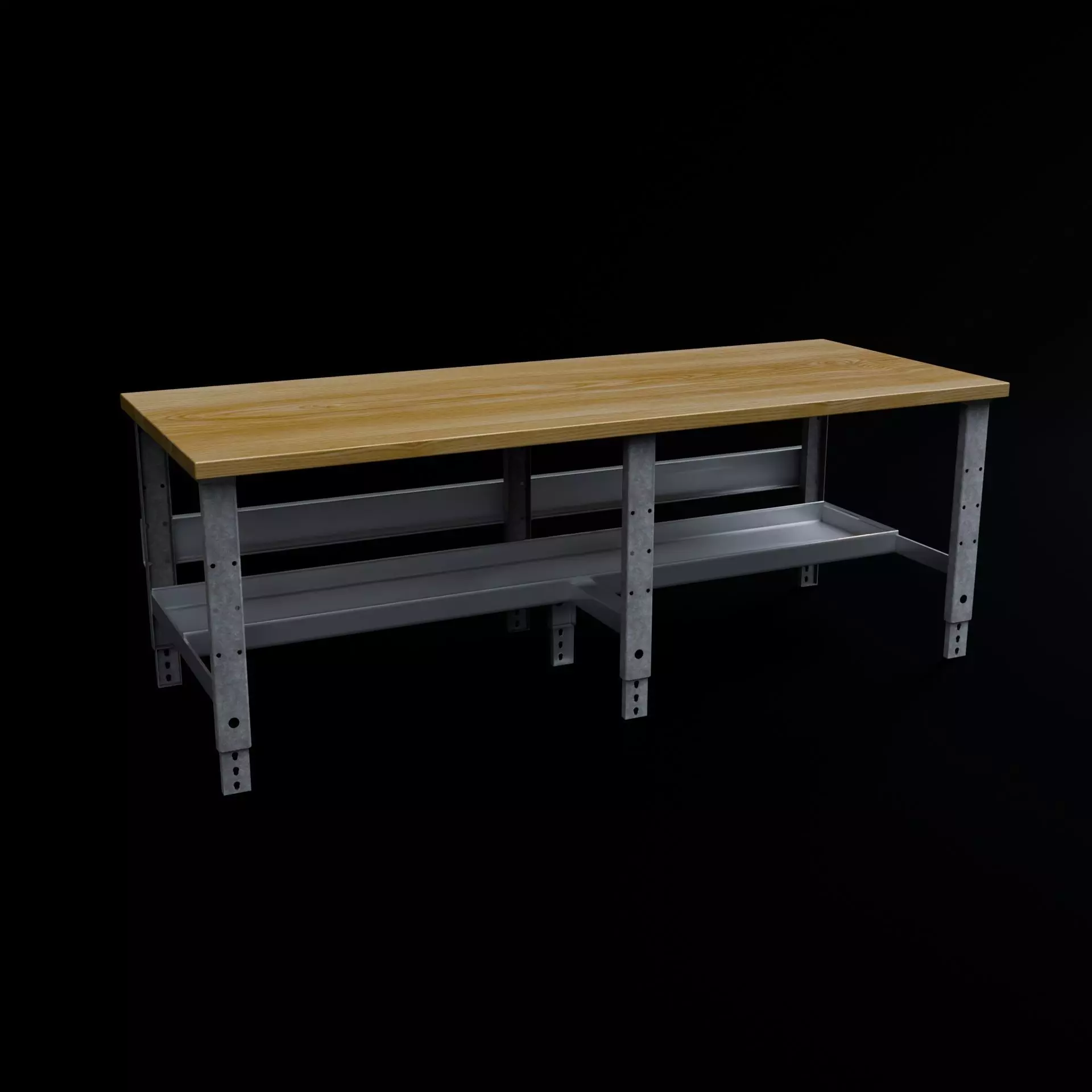Industrial table Free low-poly 3D model_0