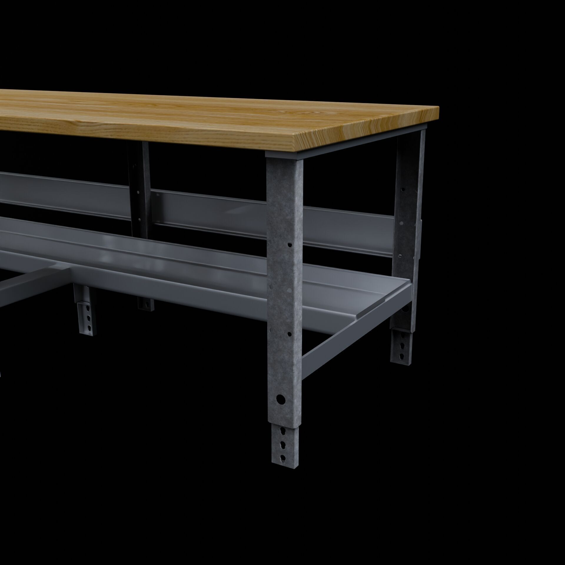 Industrial table Free low-poly 3D model_4