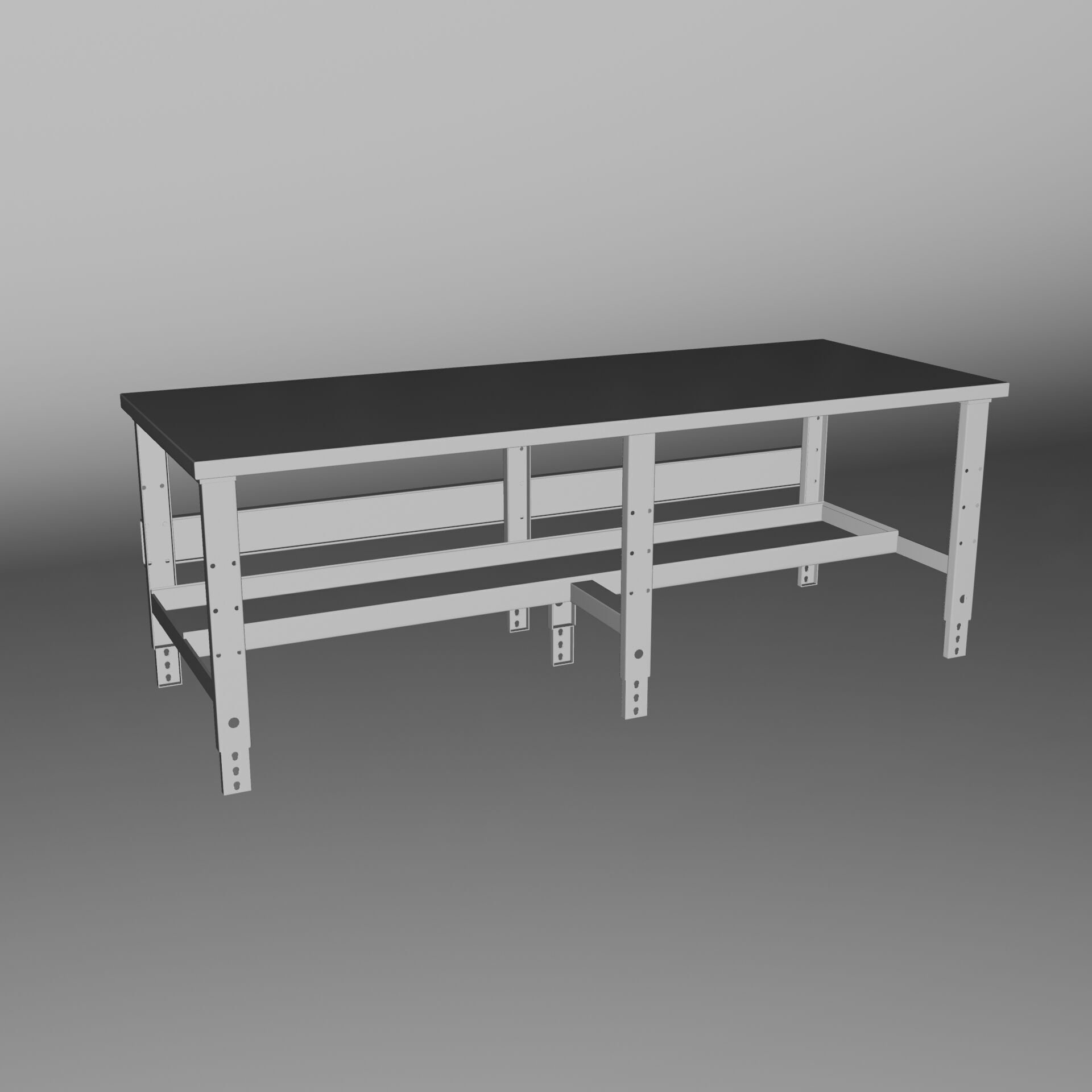 Industrial table Free low-poly 3D model_1