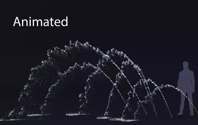 Six Animated Fountains 3D model