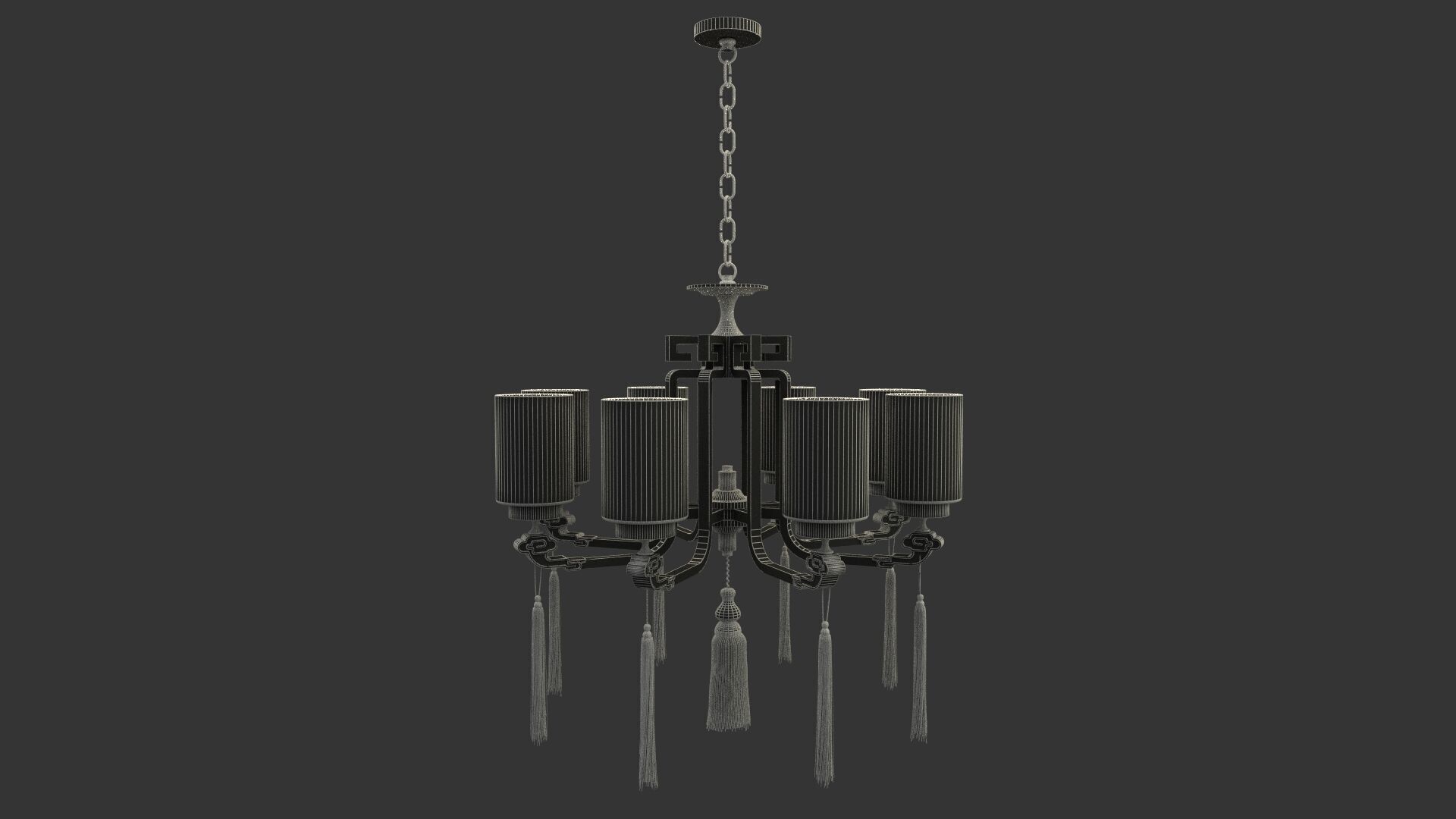 Chinese palace lantern Low-poly 3D model_11