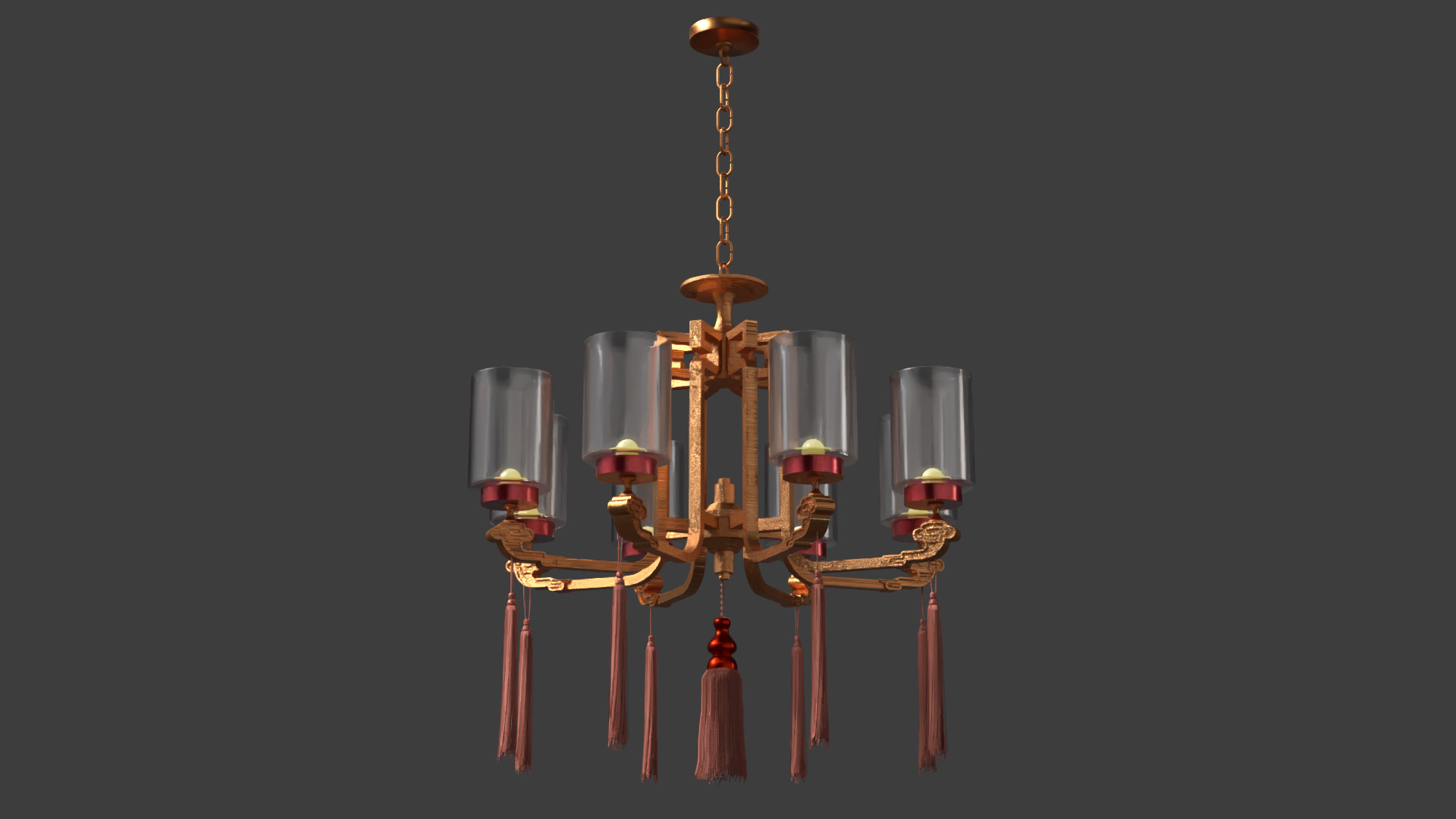 Chinese glass palace lantern  Low-poly 3D model_3