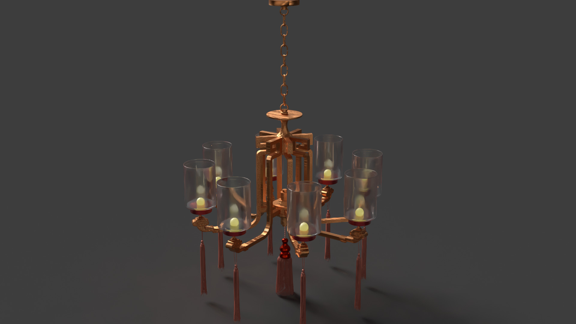 Chinese glass palace lantern  Low-poly 3D model_4