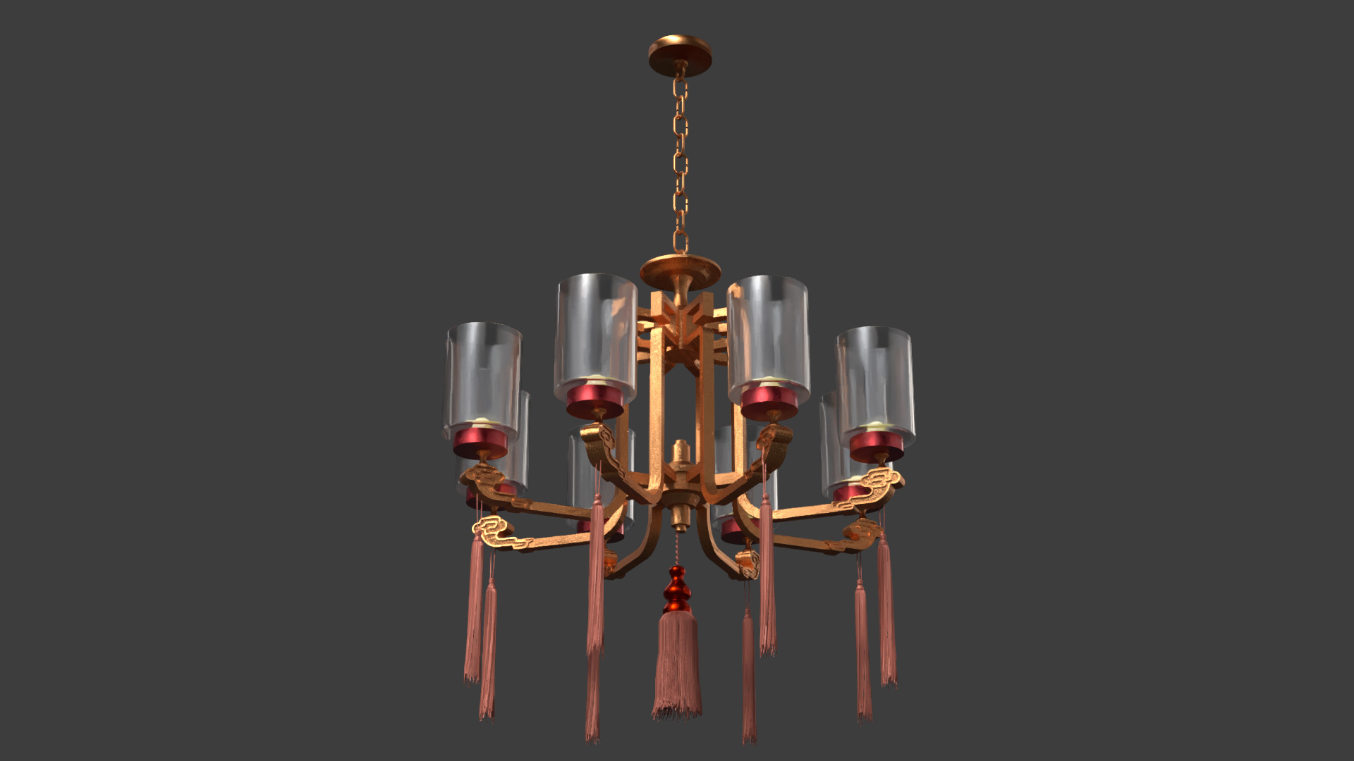 Chinese glass palace lantern  Low-poly 3D model_2