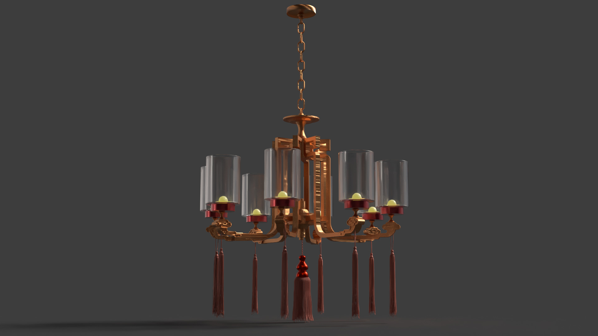 Chinese glass palace lantern  Low-poly 3D model_5