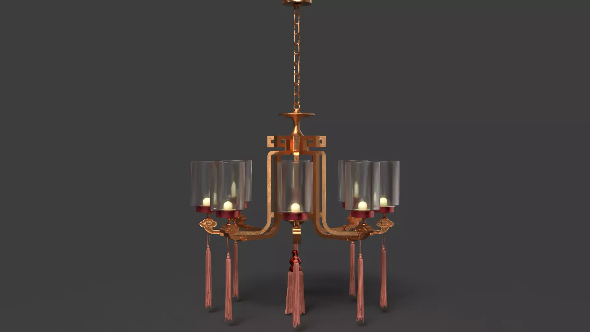 Chinese glass palace lantern  Low-poly 3D model_0
