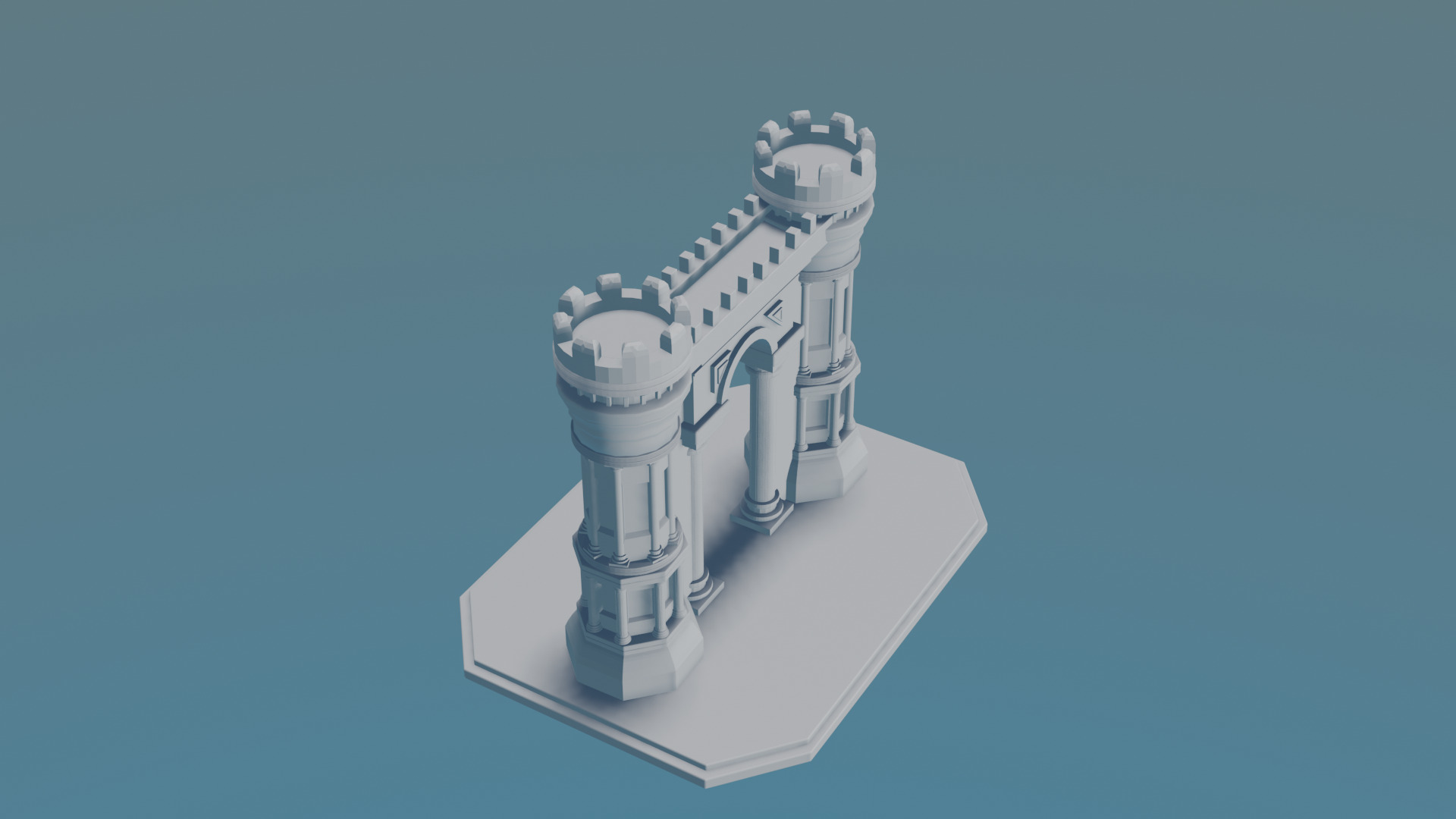 Gatehouse 3D print model_3