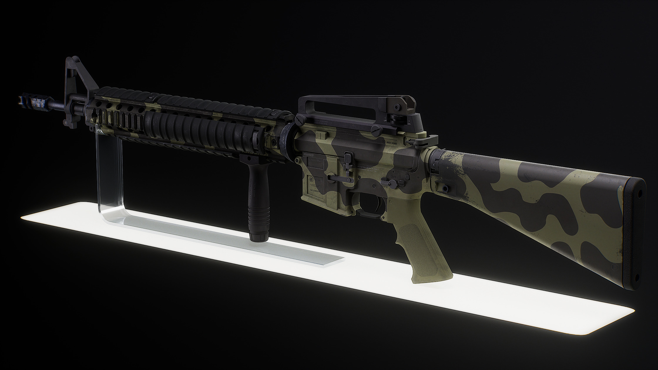 Modular Assault Rifle Collection - M4 - 5E - PERSONAL Low-poly 3D model_5