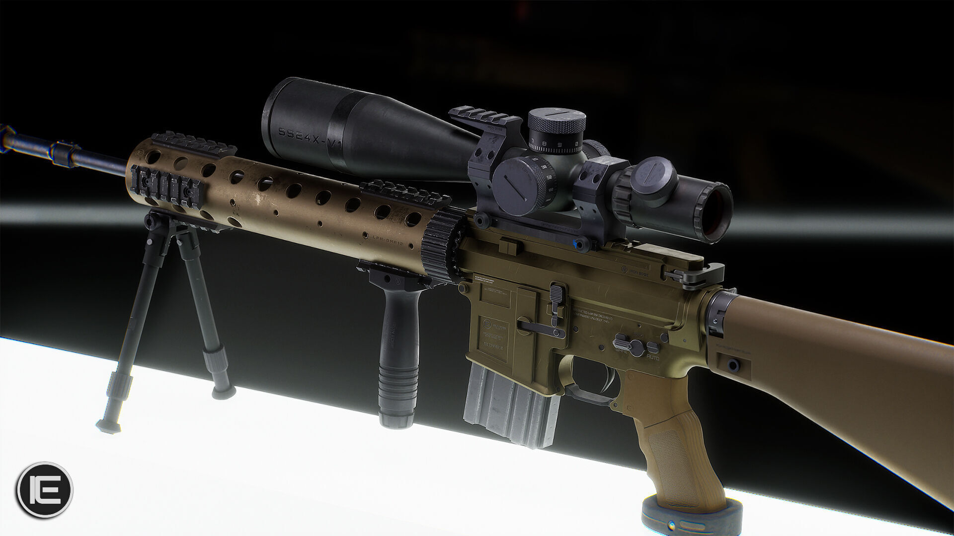 Modular Assault Rifle Collection - M4 - 5E - PERSONAL Low-poly 3D model_10