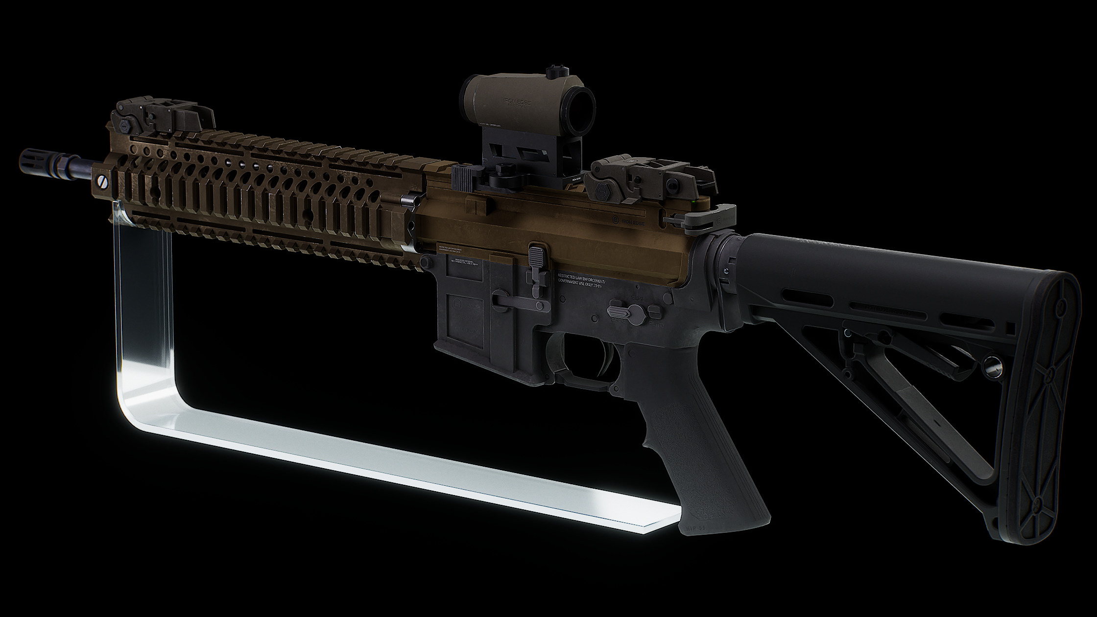 Modular Assault Rifle Collection - M4 - 5E - PERSONAL Low-poly 3D model_4