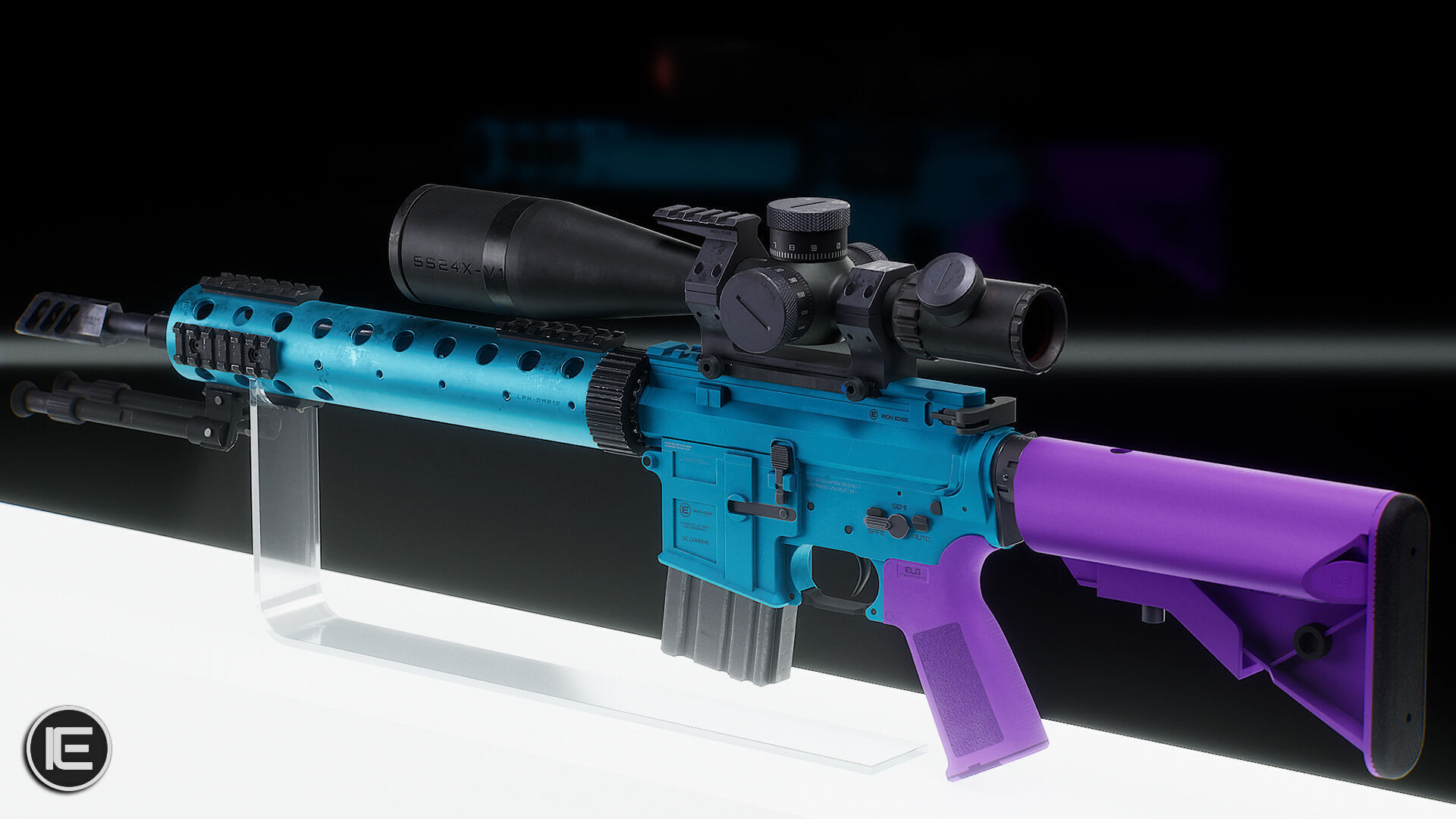 Modular Assault Rifle Collection - M4 - 5E - PERSONAL Low-poly 3D model_8