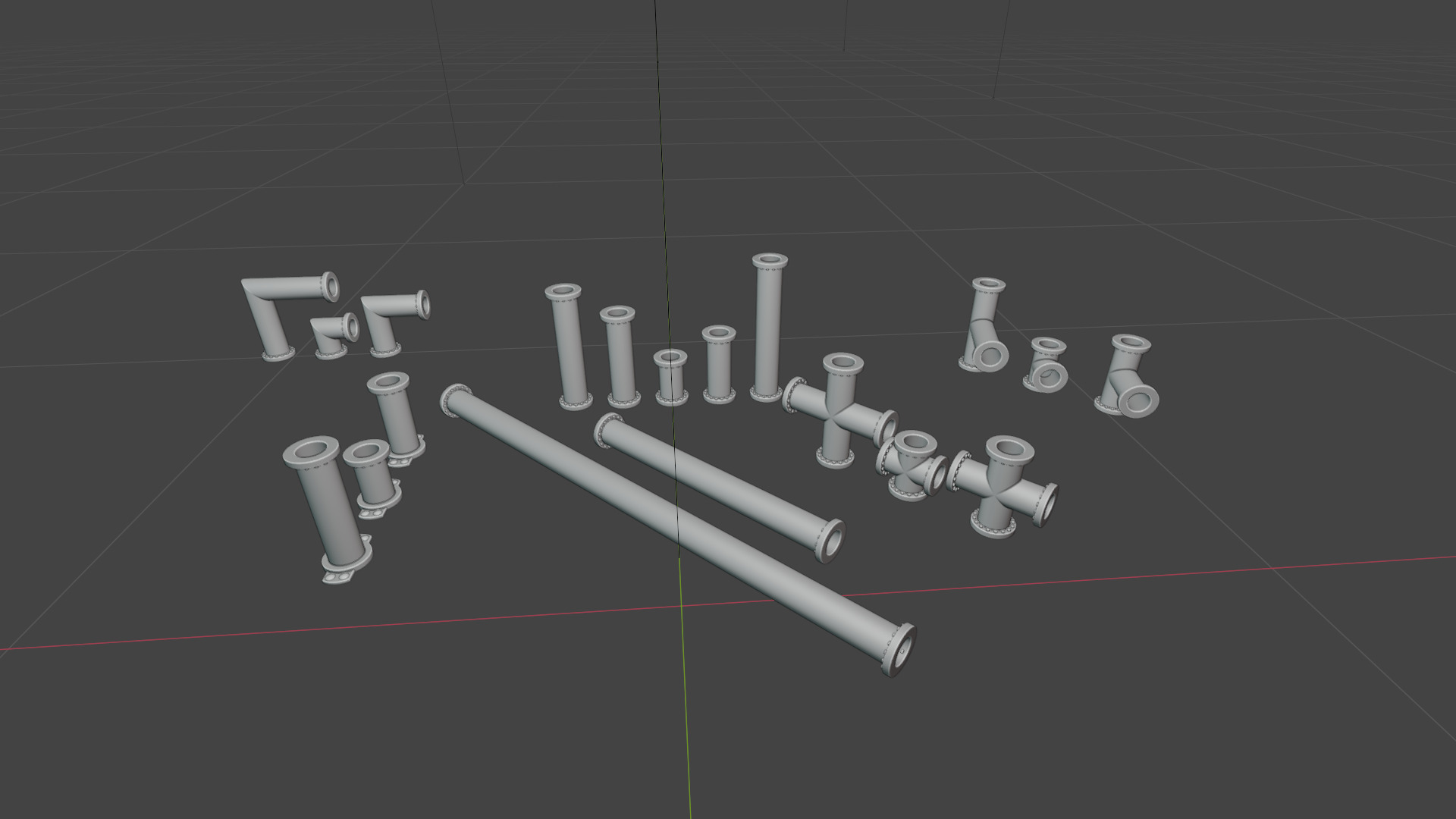 STEAMPUNK PIPES PACK - RogueFilmProductions Low-poly 3D model_1