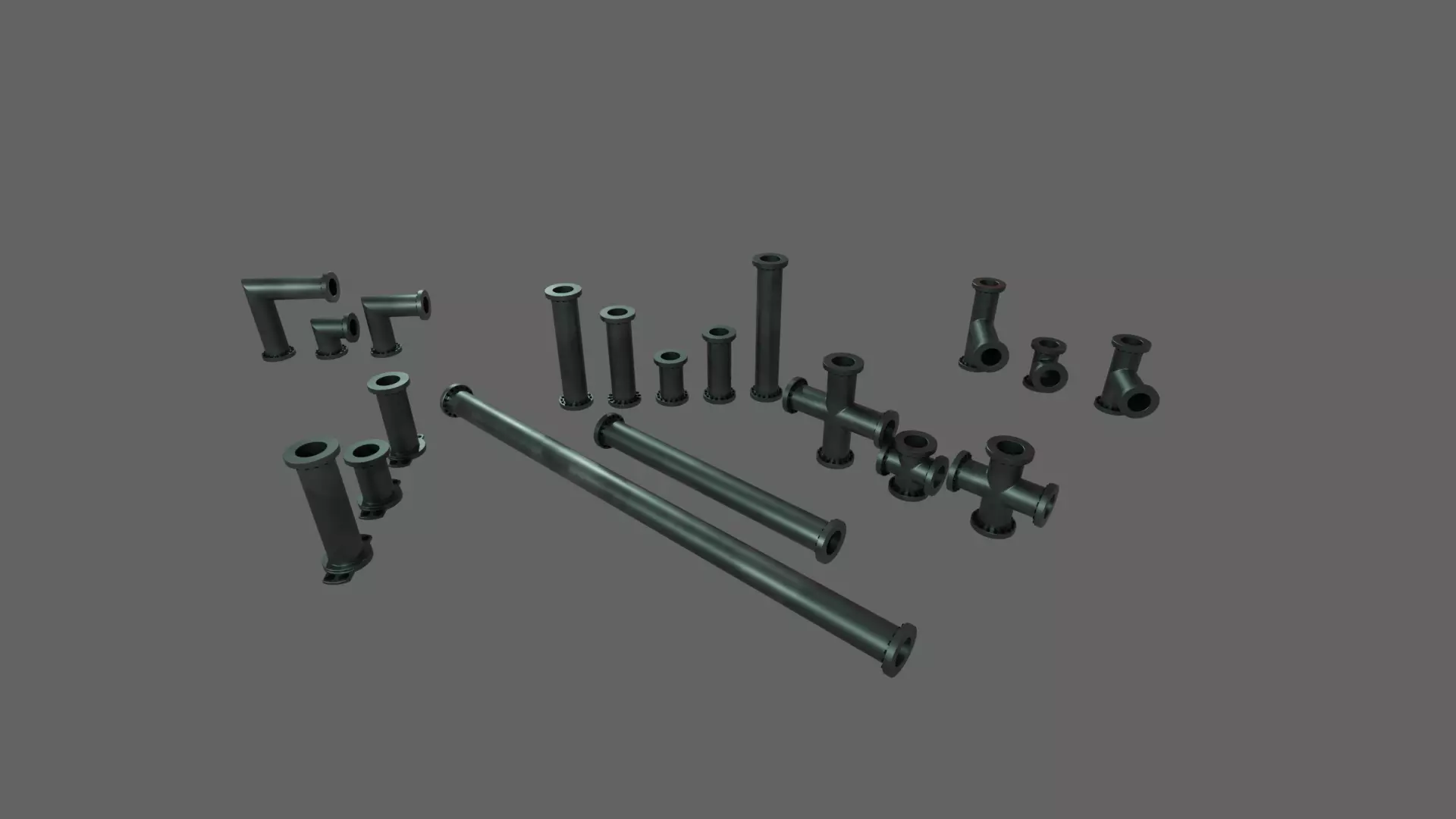STEAMPUNK PIPES PACK - RogueFilmProductions Low-poly 3D model_0