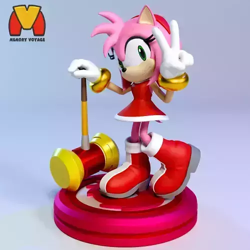 Amy Rose with Piko Piko Hammer 3D print model