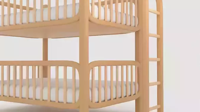 Bed Stylized Cartoon 3D Model Set