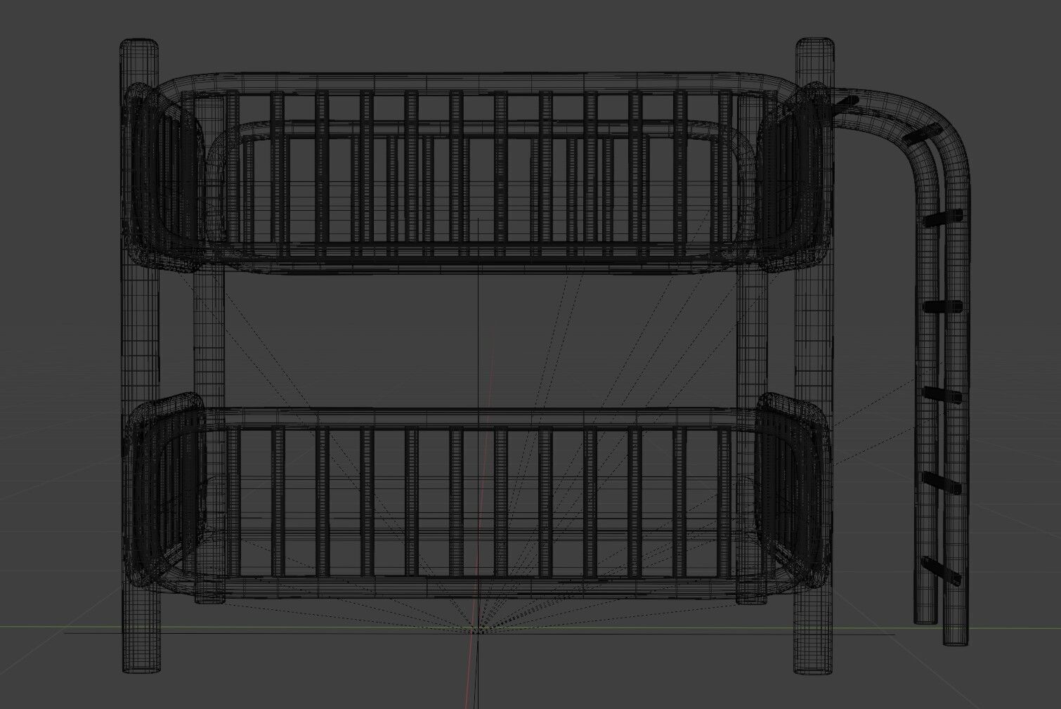 Bed Stylized Cartoon 3D Model Set Low-poly 3D model_5