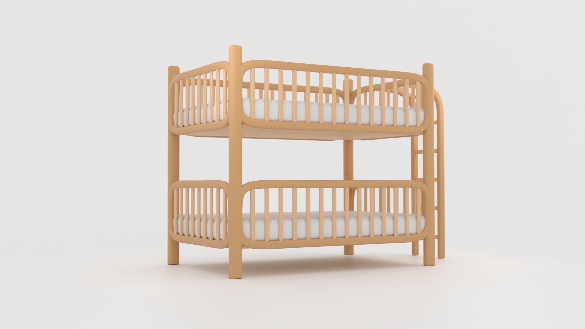 Bed Stylized Cartoon 3D Model Set Low-poly 3D model_3