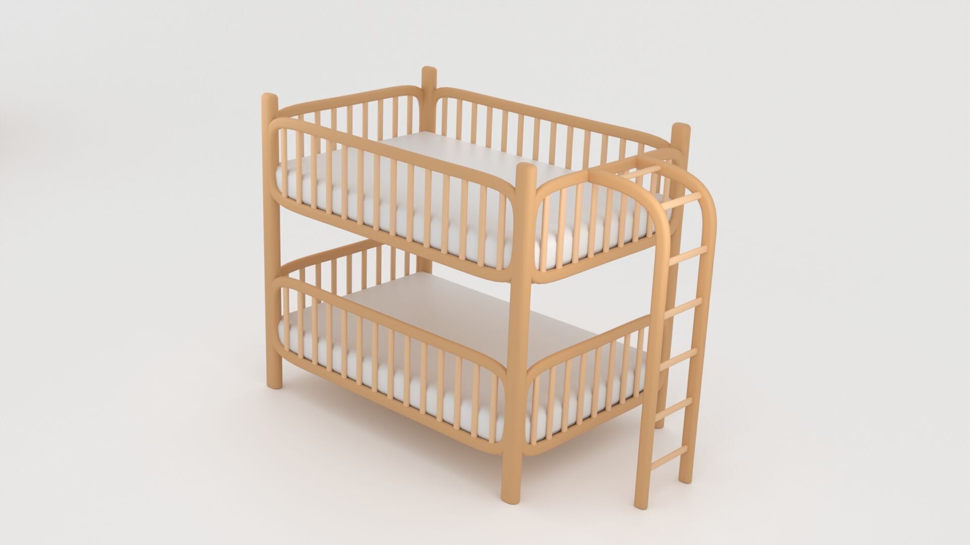 Bed Stylized Cartoon 3D Model Set Low-poly 3D model_4