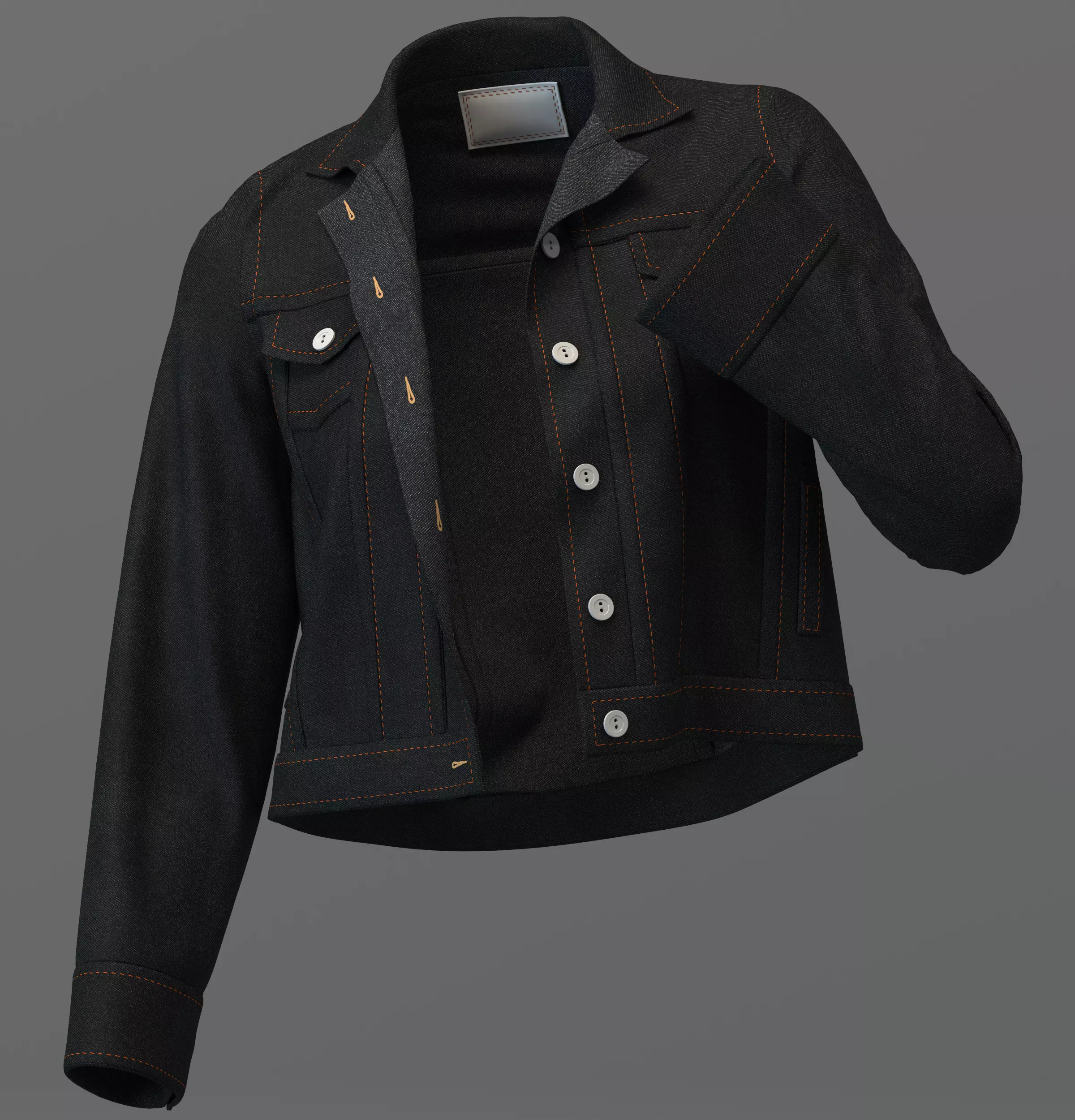 Denim Jacket 3D model_0