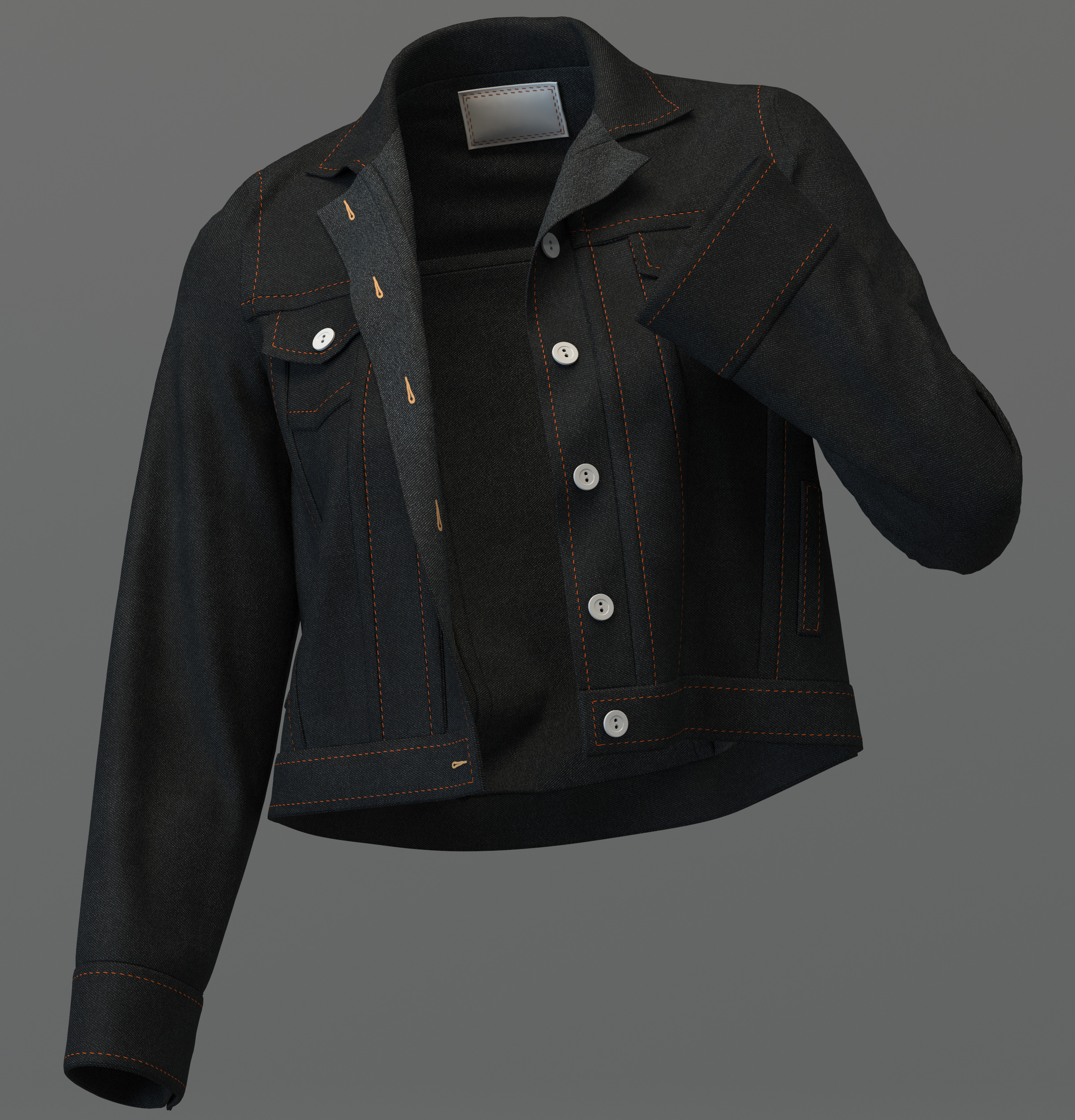 Denim Jacket 3D model_2