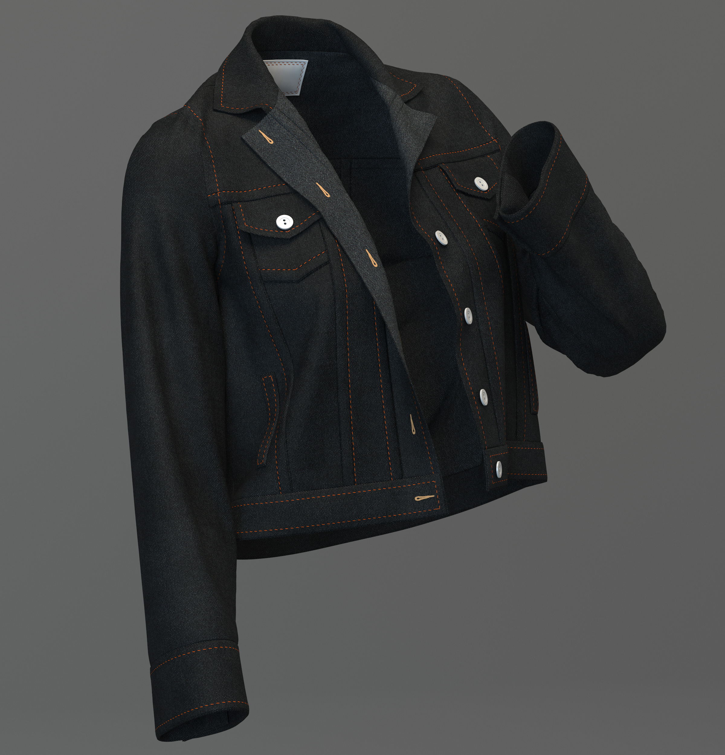 Denim Jacket 3D model_1
