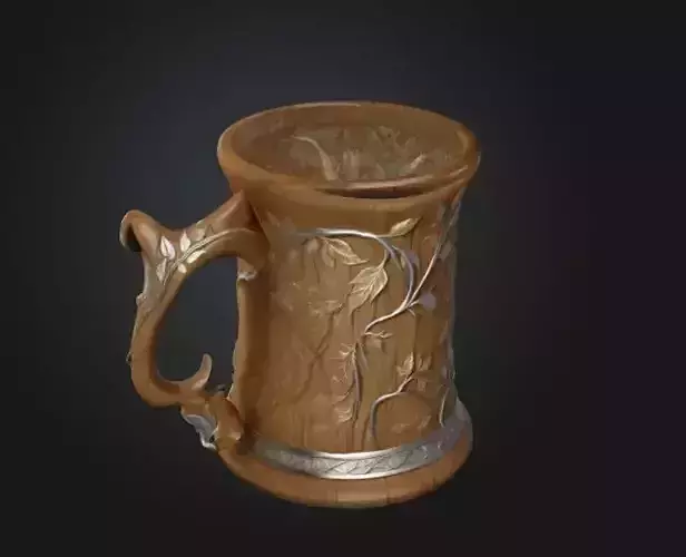 Wooden Mug in an elven style