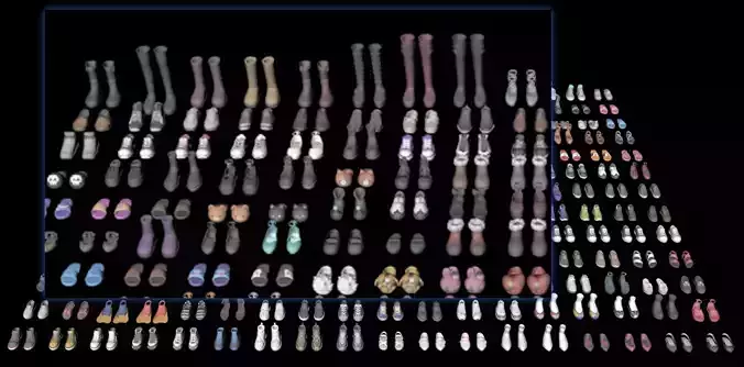 700Cartoon Shoe Collection Low Poly Game Ready Low-poly 3D model