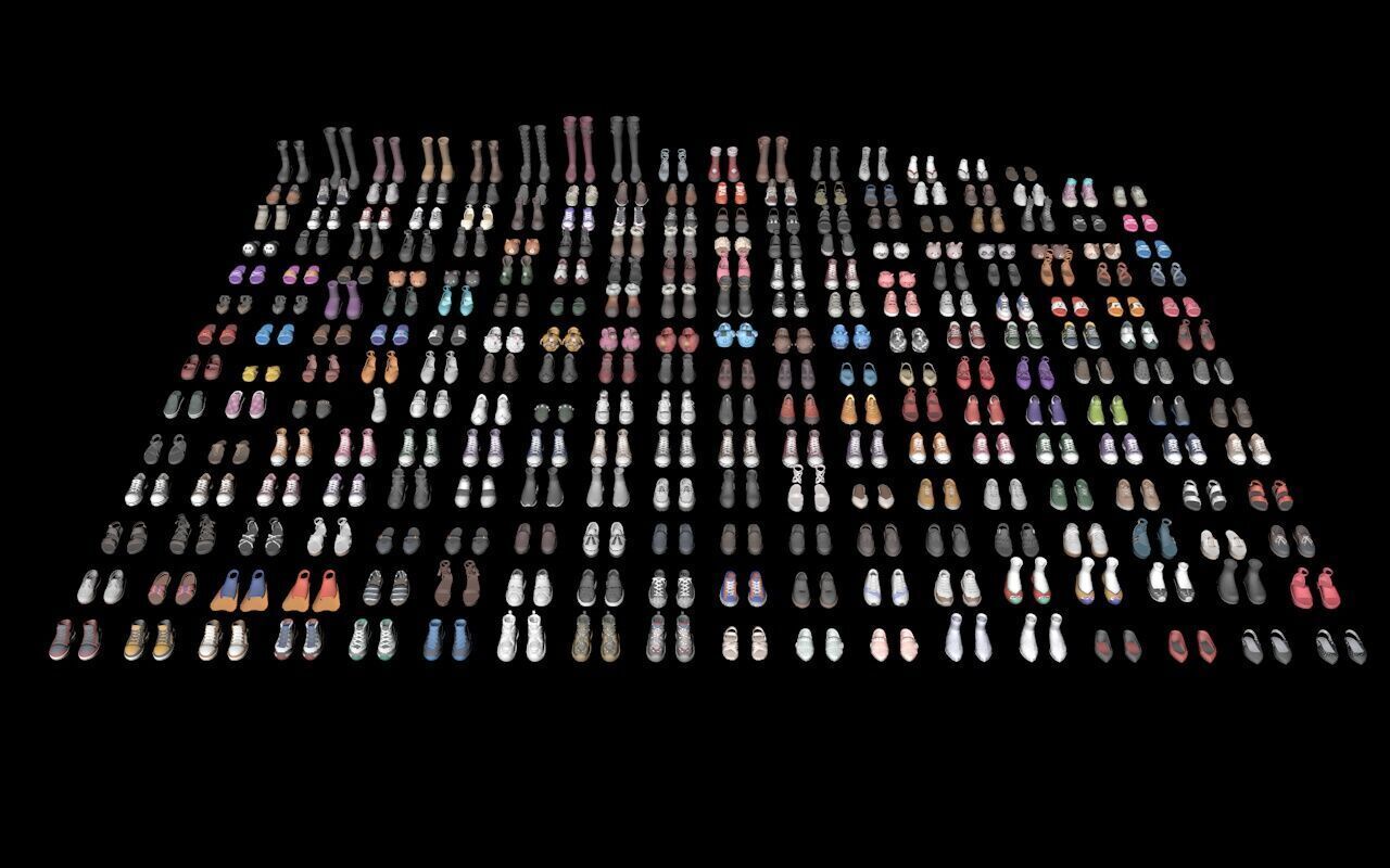 700Cartoon Shoe Collection Low Poly Game Ready Low-poly 3D model Low-poly 3D model_1