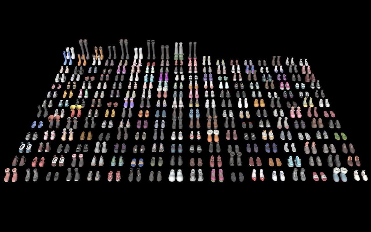 700Cartoon Shoe Collection Low Poly Game Ready Low-poly 3D model Low-poly 3D model_3