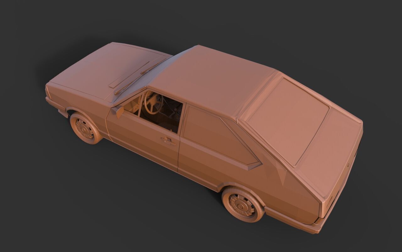 volkswagen passat coupe 1980 3D print model_4