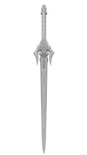 Simple lowpoly fantasy sword modeling