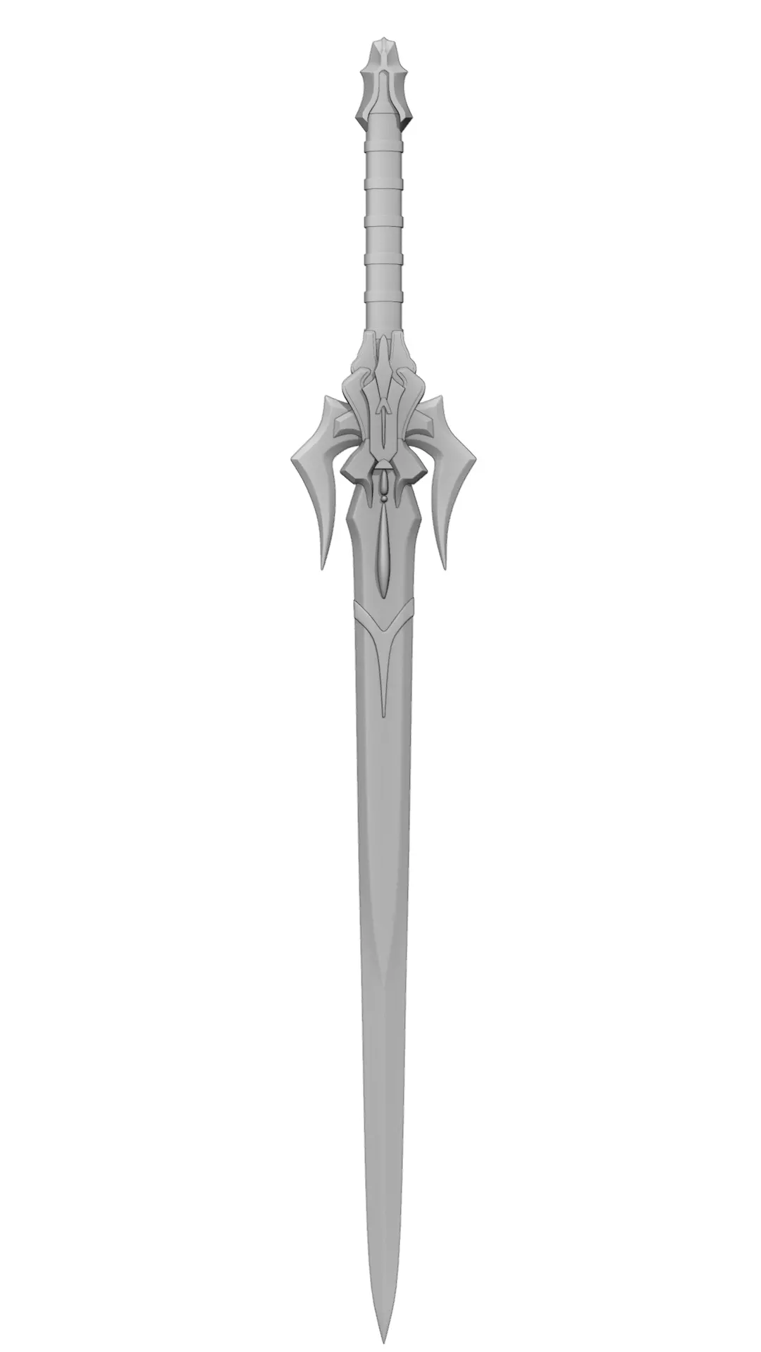 Simple lowpoly fantasy sword modeling Low-poly 3D model_0