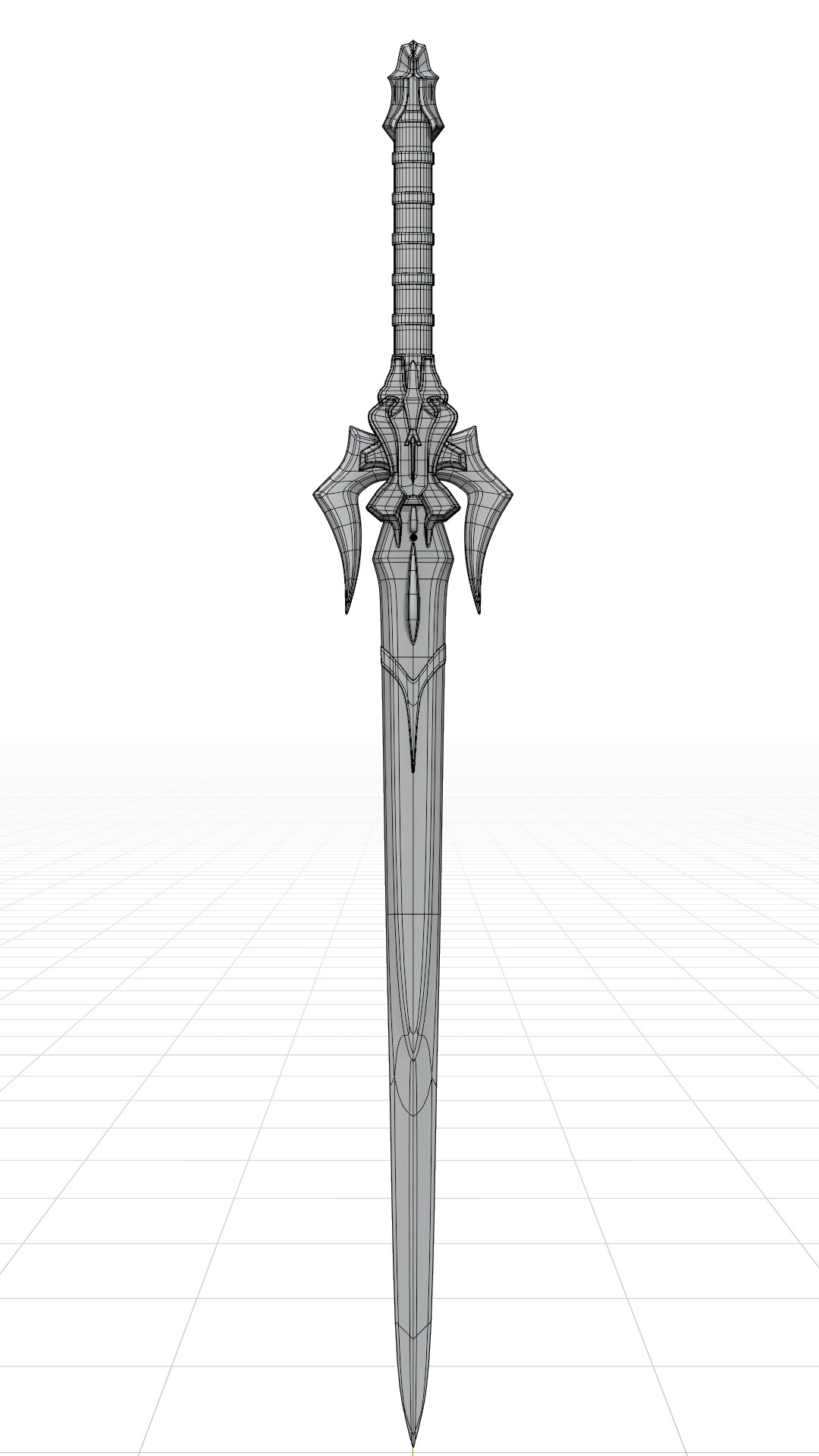Simple lowpoly fantasy sword modeling Low-poly 3D model_2