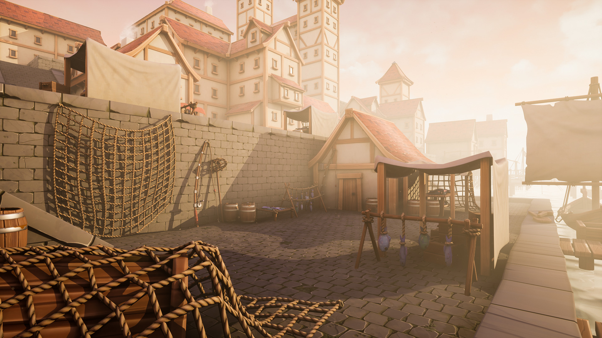 Medieval Port City - Modular Pack Low-poly 3D model_3