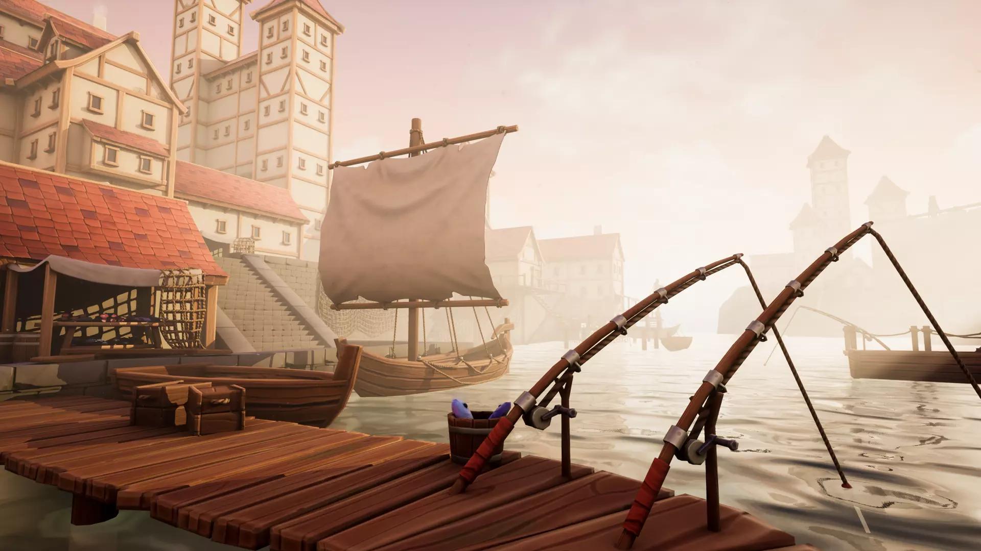 Medieval Port City - Modular Pack Low-poly 3D model_0