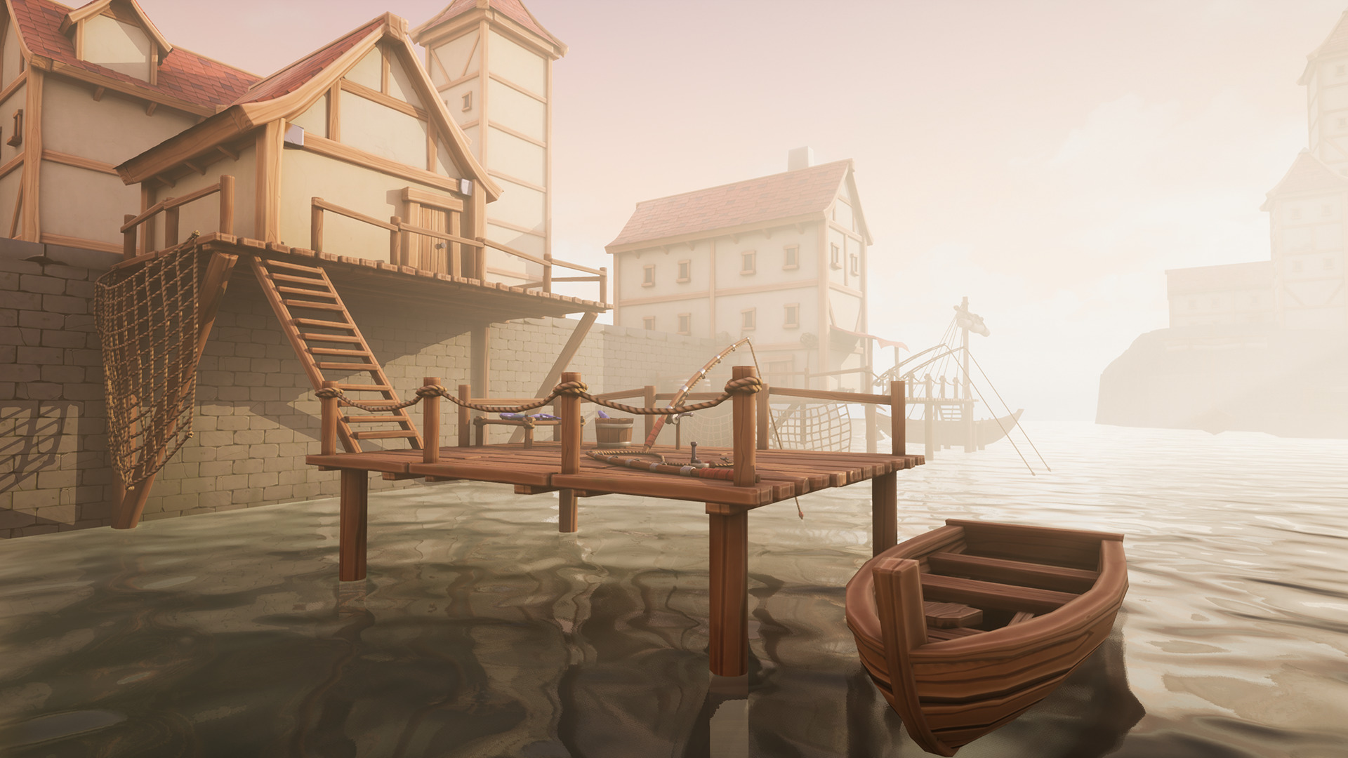 Medieval Port City - Modular Pack Low-poly 3D model_10