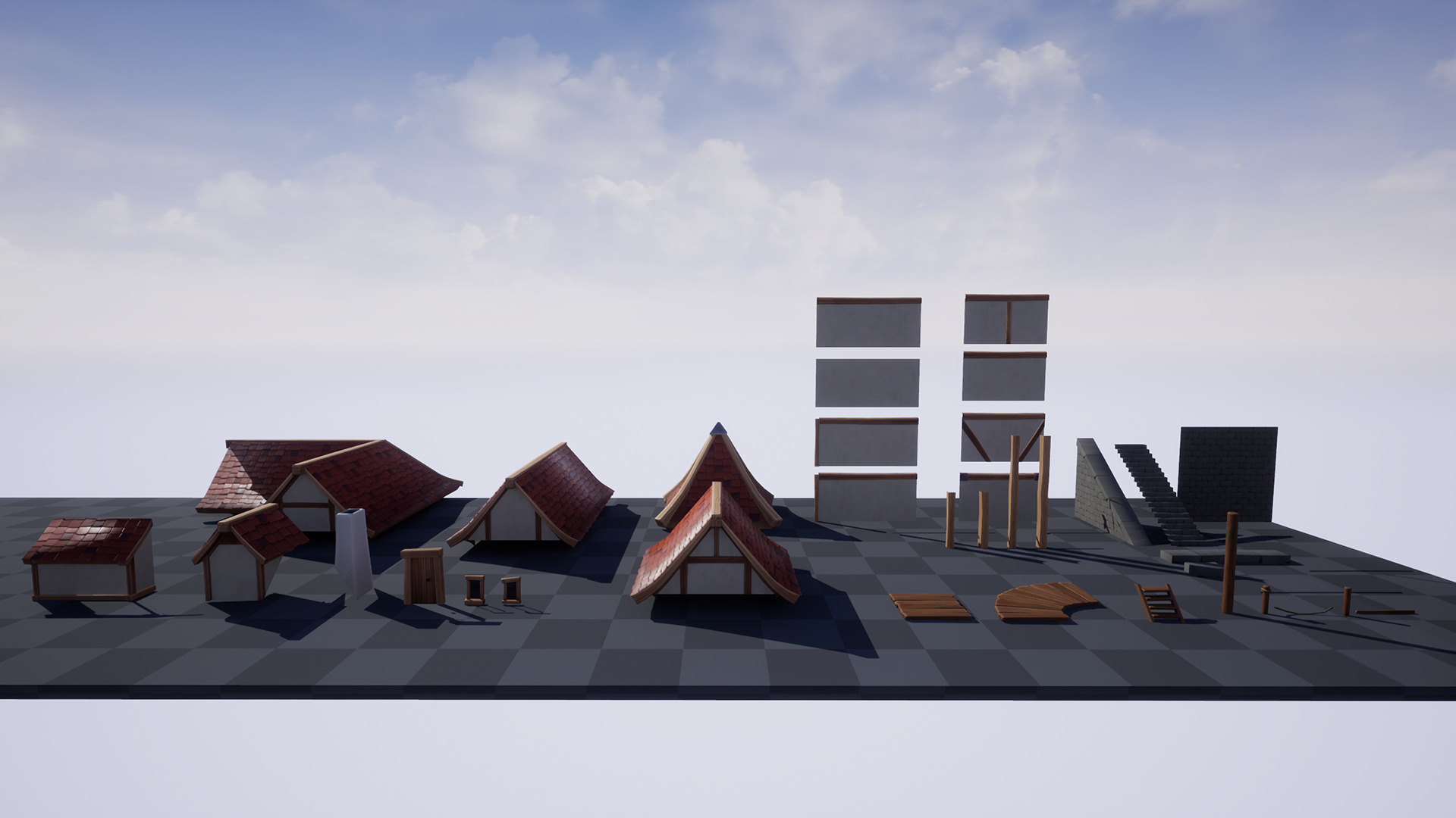 Medieval Port City - Modular Pack Low-poly 3D model_13
