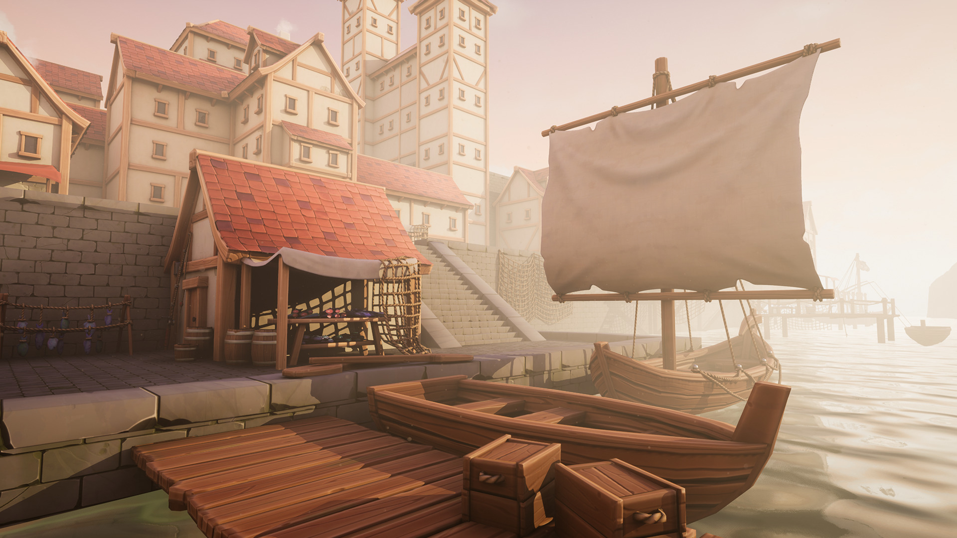 Medieval Port City - Modular Pack Low-poly 3D model_9