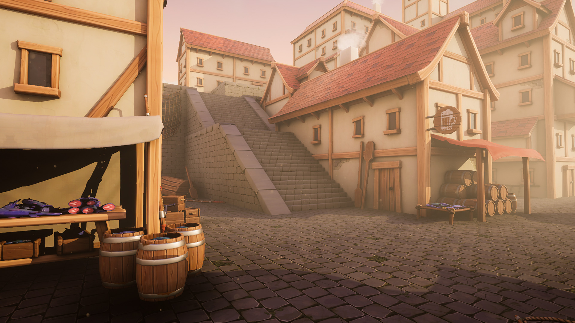 Medieval Port City - Modular Pack Low-poly 3D model_7