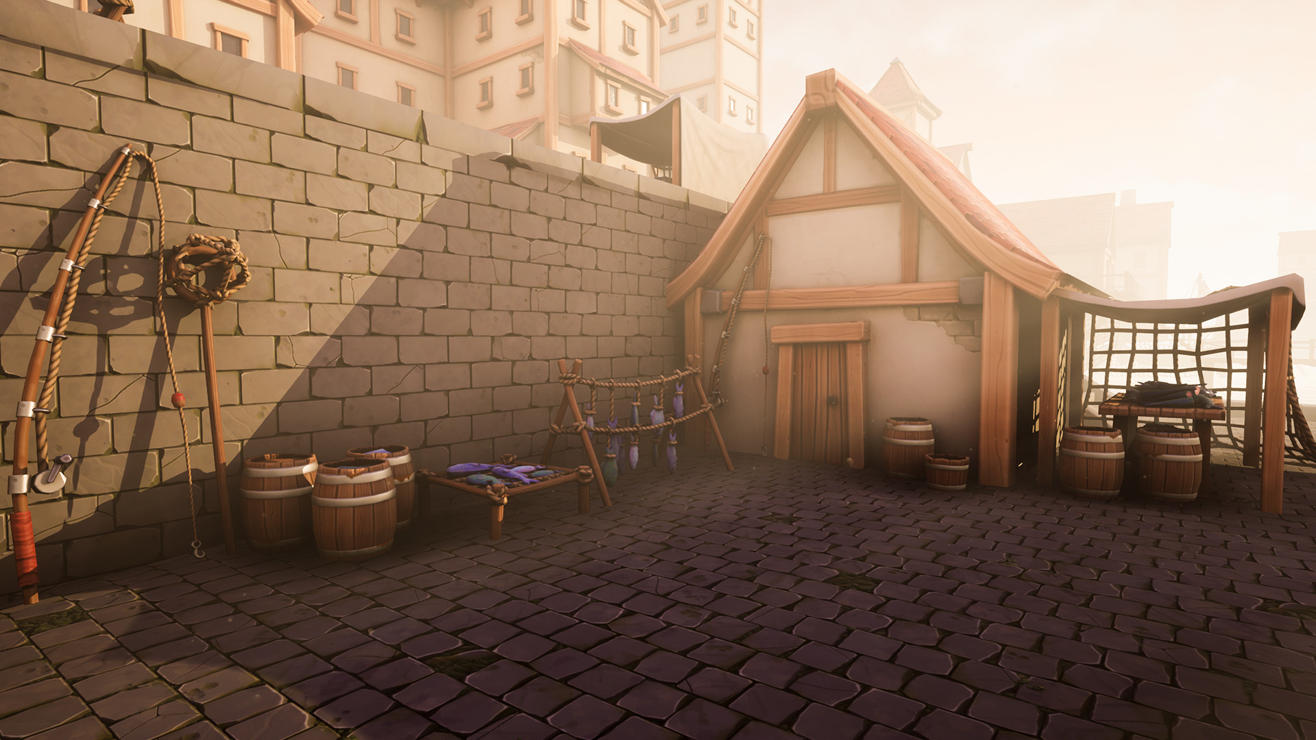 Medieval Port City - Modular Pack Low-poly 3D model_4