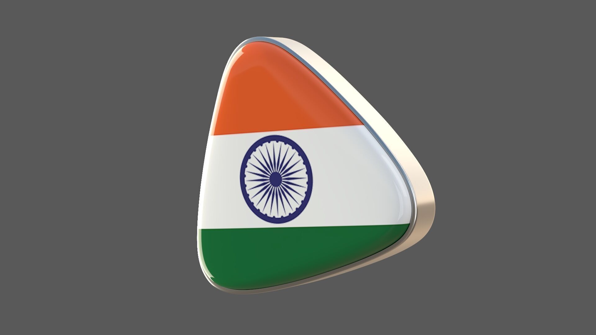 India Flage Icon 3D model_1