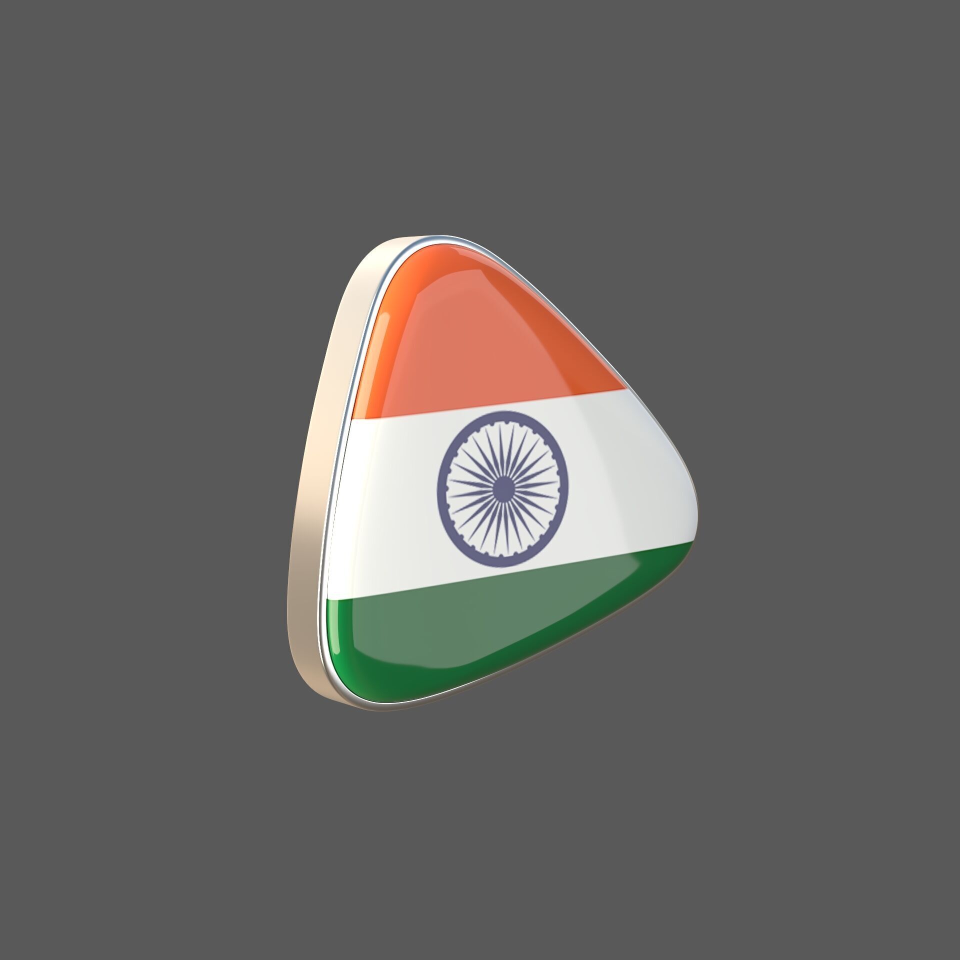 India Flage Icon 3D model_6