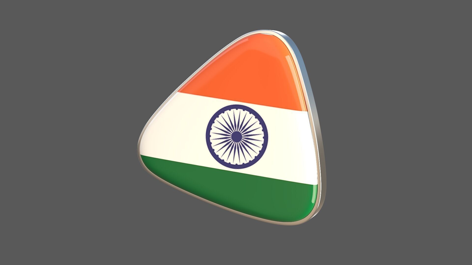 India Flage Icon 3D model_3